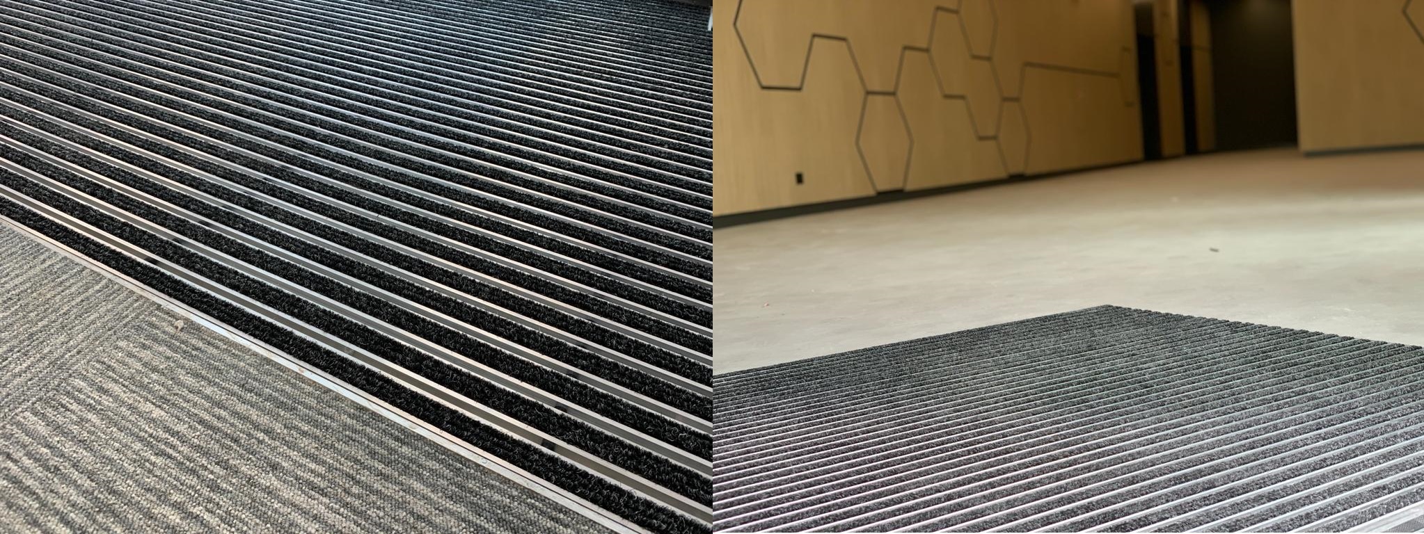 Aluprofilmatte perfekt auf den Boden abgestimmt.